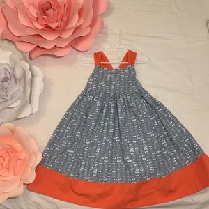 Gymboree Girls 4T Chambray Blue/Orange Dress